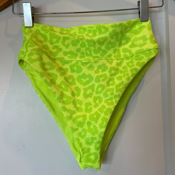 Beach Riot Highway Bikini Bottom Lemon Lime Leopard - Picture 1 of 4